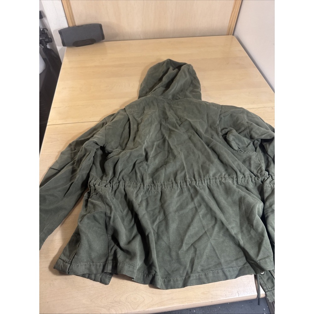 American Eagle Jacket Womens S Green Military Jacket Long Sleeve Pockets Zip - Picture 7 of 7
